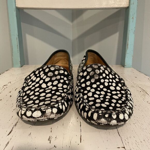 PATRICIA GREEN JILLIAN DRIVING MOCCASIN WOMENS SIZE 10M Hair Calf Cow READ DESC - Picture 2 of 11